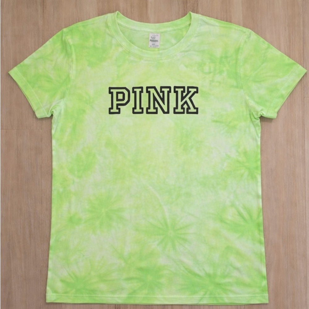 PINK Victoria's Secret Lime Tie-Dye Tee